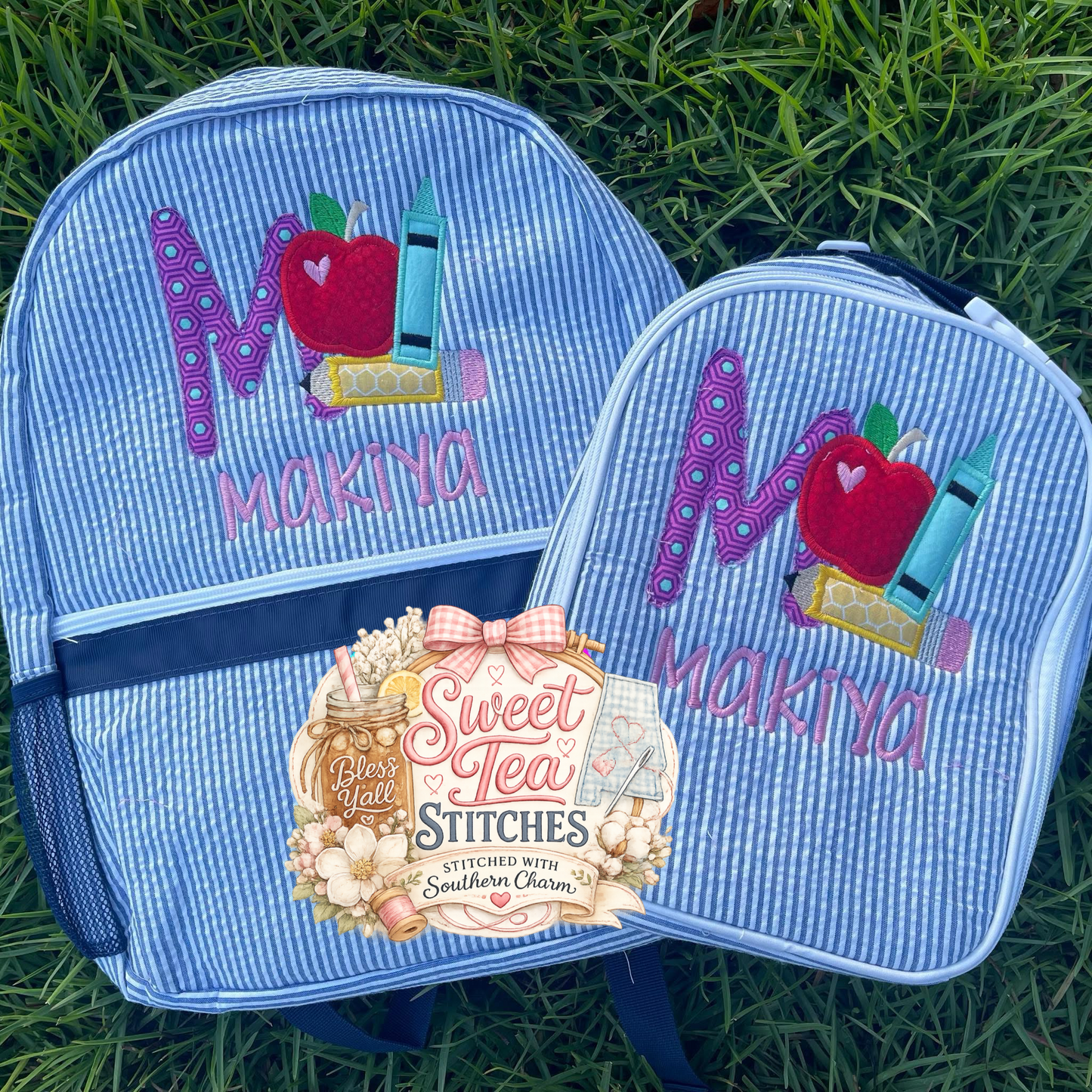 Apple of My Eye Personalized Backpack & Lunchbox Set