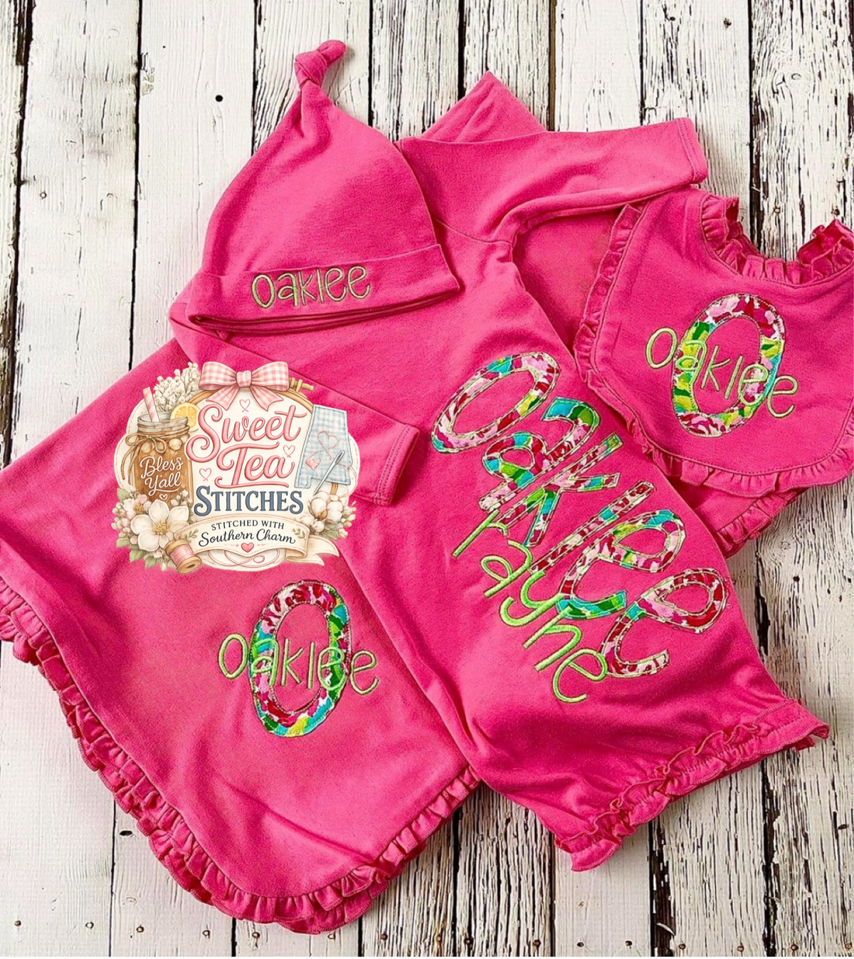 Southern Bloom Baby Gown Set w/ Blanket