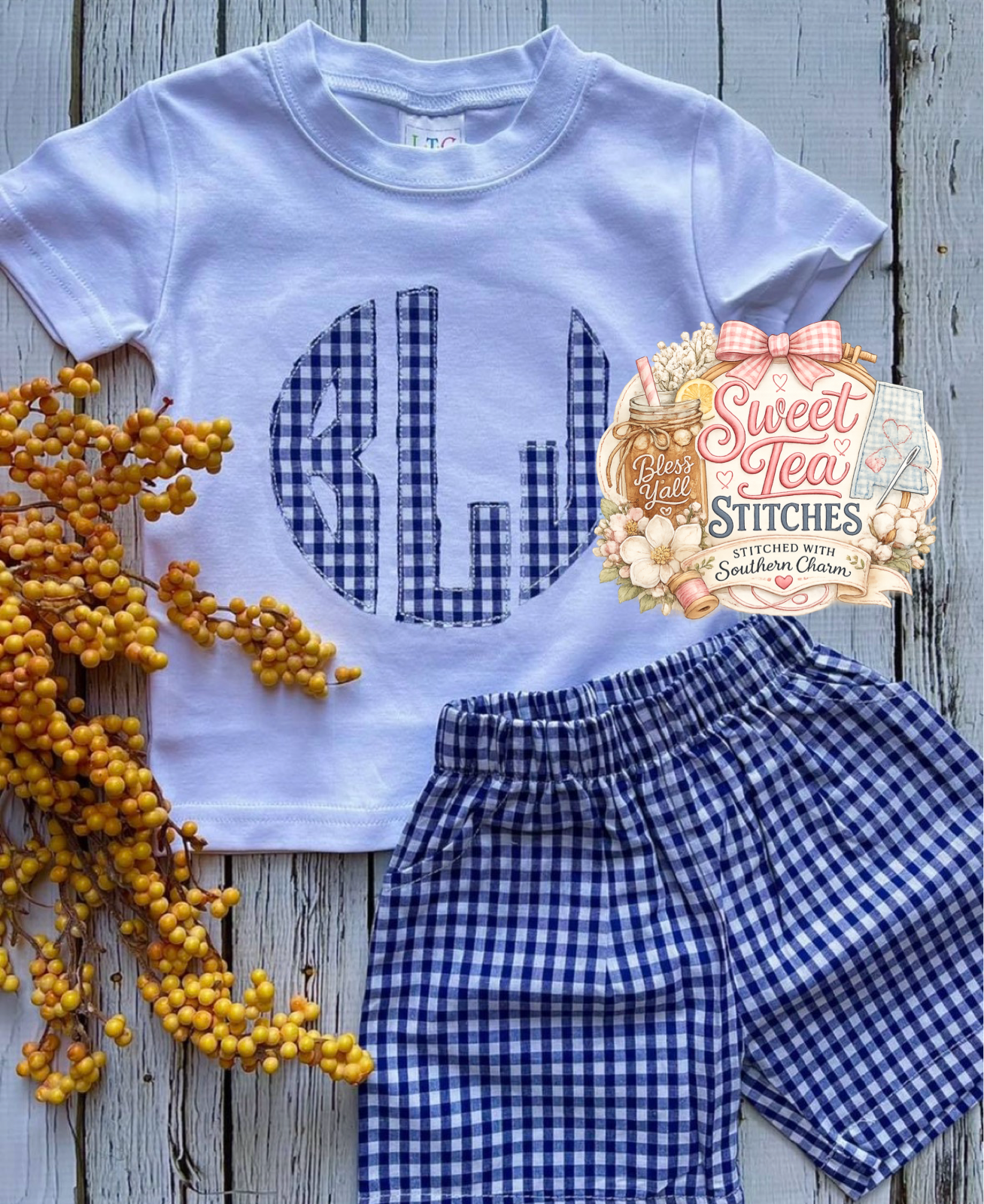 Classic Southern Gingham Short Set